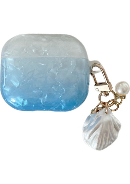 Apple Airpods Pro için , Kabuk Şekli Kolye İle Degrade Kabuk Tahıl Tpu Koruyucu Kulaklık Kılıfı (Yurt Dışından)