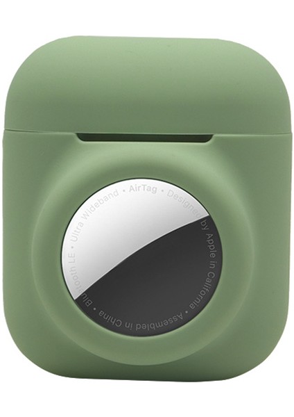 Apple Airpods için 2'Si 1 Arada Silikon Koruyucu 2016 2019 Airpods Kablosuz 2019 +Aırtag Matcha Kulaklık Kılıfı (Yurt Dışından)