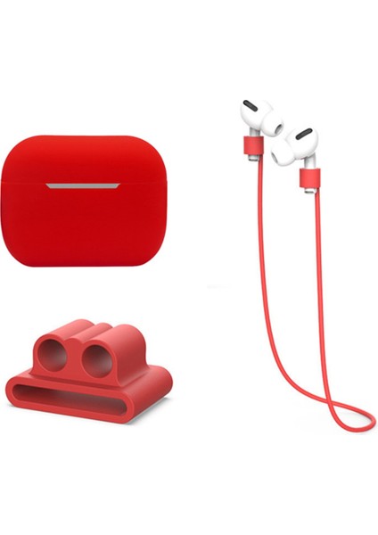 Apple Airpods Pro 2 için 3'Ü 1 Arada Kulakiçi Tutuculu Koruyucu Silikon Seti Anti Kayıp Boyun Askısı Kulaklık Kılıfı (Yurt Dışından)