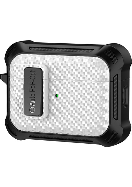 Airpods Pro 2 için Basma Tokası Kablosuz Anti Damla Karbon Fiber Doku Tpu + Pc Kulaklık Kılıfı (Yurt Dışından)