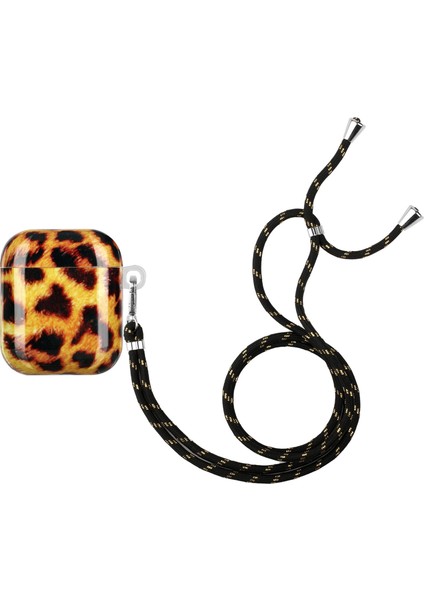 Apple Airpods için 2016 2019 Airpods Kablosuz 2019 Tpu Imd Desen Baskı Kordonlu Koruyucu Leopar Kulaklık Kılıfı (Yurt Dışından)