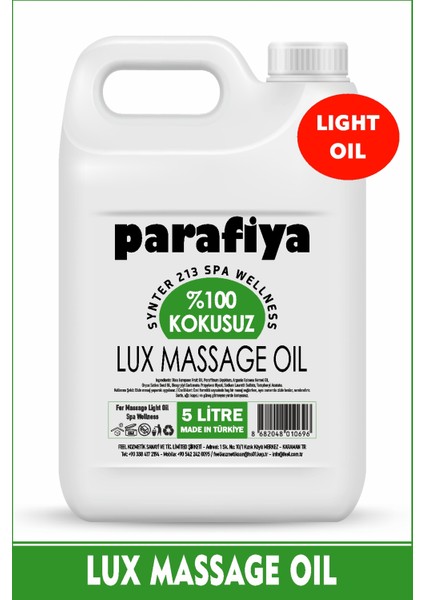 Parafin Masaj Yağı Lux Masssage Oil 5 Lt.