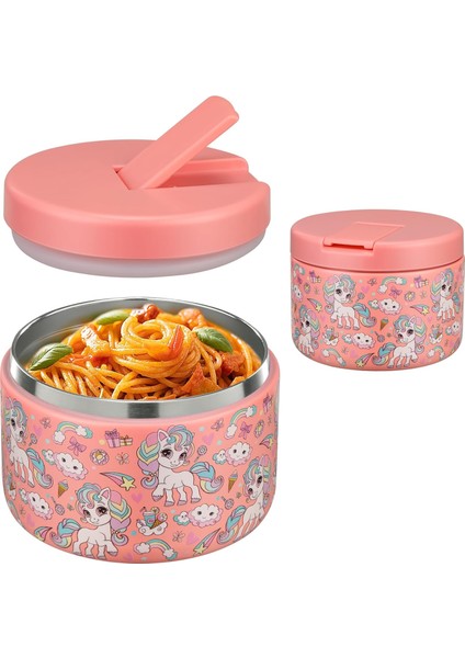 ， 12 Oz Yalıtımlı Vakumlu Gıda Kavanoz, Sıcak Yemek Için Geçmeli Kapaklı Geniş Ağızlı Çorba Kavanoz Çocuk Sızdırmaz Paslanmaz Çelik Öğle Yemeği Konteyneri (Pembe At) (Yurt Dışından) fırsatları