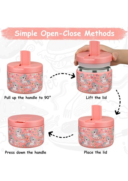 ， 12 Oz Yalıtımlı Vakumlu Gıda Kavanoz, Sıcak Yemek Için Geçmeli Kapaklı Geniş Ağızlı Çorba Kavanoz Çocuk Sızdırmaz Paslanmaz Çelik Öğle Yemeği Konteyneri (Pembe At) (Yurt Dışından) fiyatları