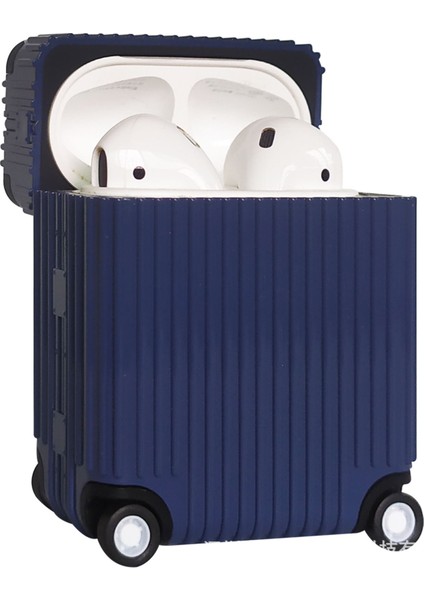 Apple Airpods Pro Pro 2 Tekerlek Bagaj Tamı Silikon tooth Koruyucu Koyu Kulaklık Kılıfı (Yurt Dışından)