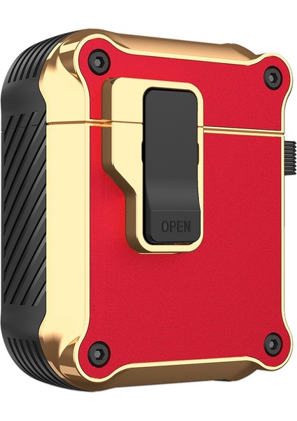 Apple Airpods için 2016 2019 Airpods Kablosuz 2019 Koruyucu Tpu+Pc+Otomatik Açılır Kilitli Donanım Kulaklık Kılıfı (Yurt Dışından)