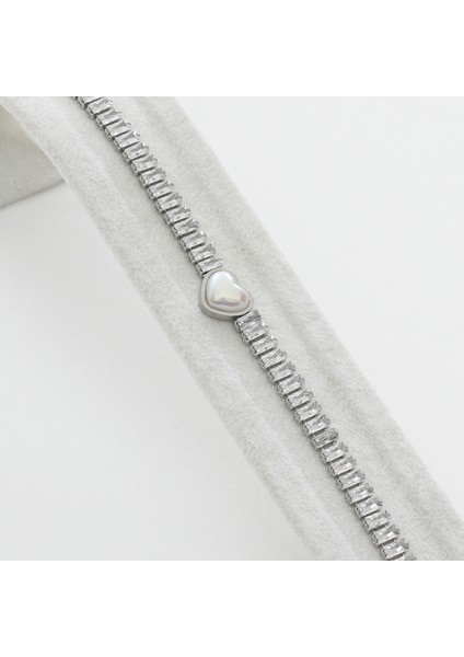 Fine Pearl Heart Bileklik