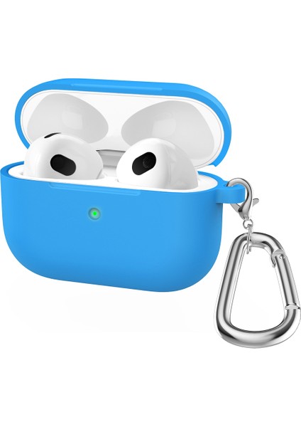 Apple Airpods 3 için Yumuşak Silikon , Anahtarlıklı Şok Emici Koruyucu Kulaklık Kılıfı (Yurt Dışından)