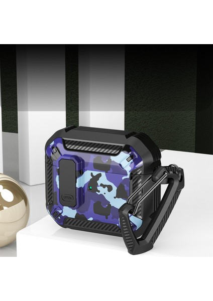 Apple Airpods Pro için Yumuşak Tpu + Pc tooth Koruyucu Desen Baskılı Kabuk Toka Gri Camo Kulaklık Kılıfı (Yurt Dışından) fiyatları