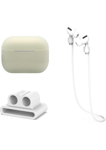 Apple Airpods Pro 2 için 3'Ü 1 Arada Şarj Kulakiçi Tutuculu Koruyucu Silikon Seti Anti Kayıp Boyun Askısı Floresan Kulaklık Kılıfı (Yurt Dışından)
