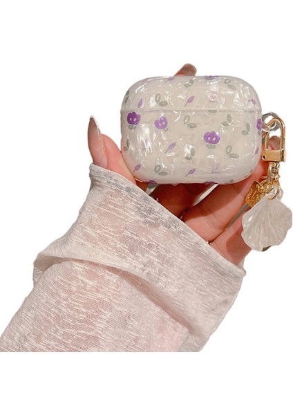 Apple Airpods Pro için Lale Kabuğu Cilt Koruyucu , Kabuk Şeklinde Kolye İle tooth Tpu Kulaklık Kılıfı (Yurt Dışından)