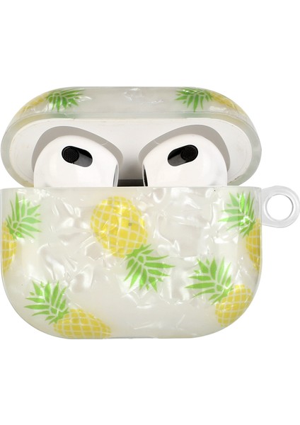 Apple Airpods için 3 Kabuk Tahıl Desen Baskı Imd Tpu Çizilmez Koruyucu Kordon Ananas Kulaklık Kılıfı (Yurt Dışından) fiyatları