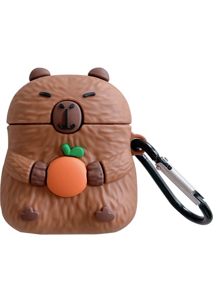 Apple Airpods için Tpu Şarj 2016 2019 Airpods Kablosuz Şarj 2019 Çızgı Film Kapibara Kulaklık Kılıfı (Yurt Dışından)