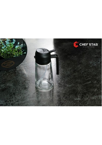 Çift Fonksiyonlu Cam Yağdanlık 550ML Kulplu Sıvıyağ Şişesi Airfryer Sprey Yağlık