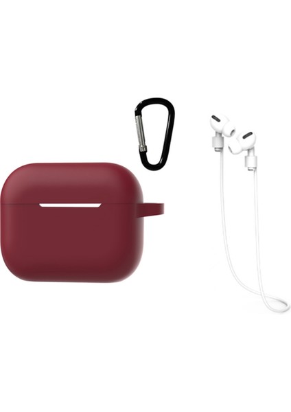 3 In 1 Airpods Pro 2 için tooth Silikon Koruyucu + Anti Kayıp Halat + Asılı Toka Şarap Kulaklık Kılıfı (Yurt Dışından)
