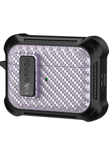 Airpods Pro 2 için Basma Tokası Kablosuz Anti Damla Karbon Fiber Doku Tpu + Pc Kulaklık Kılıfı (Yurt Dışından)