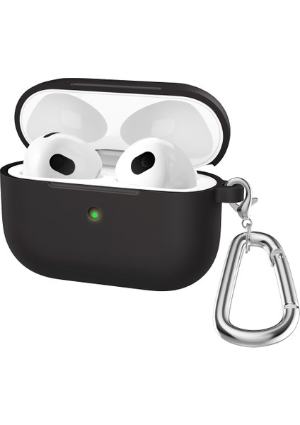 Apple Airpods 3 için Yumuşak Silikon , Anahtarlıklı Şok Emici Koruyucu Kulaklık Kılıfı (Yurt Dışından)