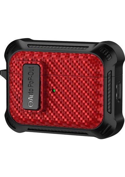 Airpods Pro 2 için Basma Tokası Kablosuz Anti Damla Karbon Fiber Doku Tpu + Pc Kulaklık Kılıfı (Yurt Dışından)
