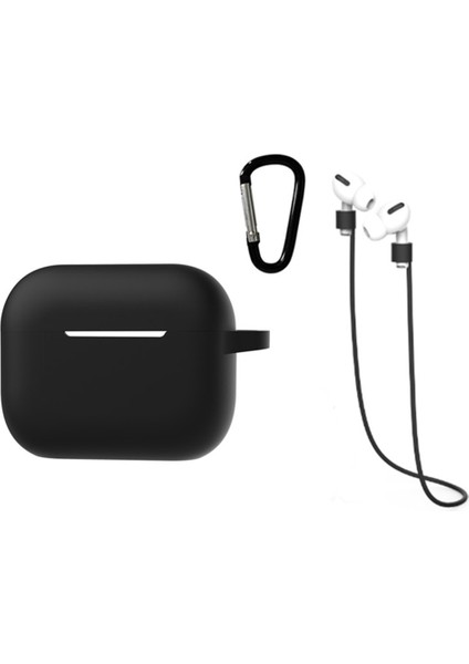 3'Ü 1 Arada Apple Airpods Pro 2 için Taşınabilir Koruyucu Seti Yumuşak Silikon Koruyucu Kit Anahtarlık Anti Kayıp Boyun Askısı Kulaklık Kılıfı (Yurt Dışından)