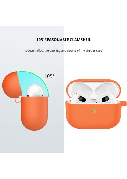 Apple Airpods 3 için Yumuşak Silikon , Anahtarlıklı Şok Emici Koruyucu Turuncu Kulaklık Kılıfı (Yurt Dışından) fiyatları