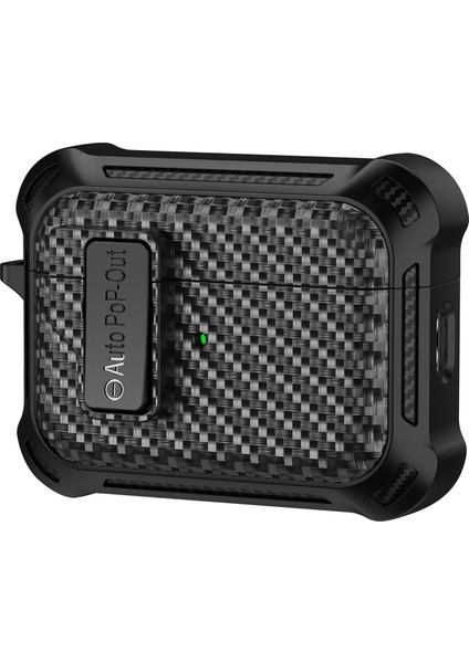 Airpods Pro 2 için Basma Tokası Kablosuz Anti Damla Karbon Fiber Doku Tpu + Pc Kulaklık Kılıfı (Yurt Dışından)