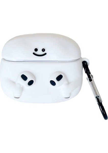 Apple Airpods 3 için Karikatür Ifade Silikon Anti Kayıp Toka İle Anti Damla Kulaklık Kılıfı (Yurt Dışından)