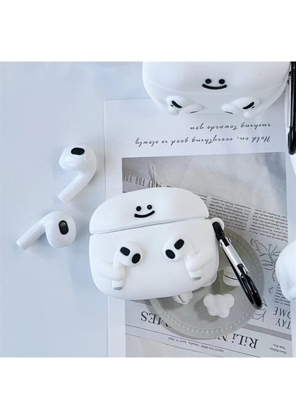 Apple Airpods 3 için Karikatür Ifade Silikon Anti Kayıp Toka İle Anti Damla Kulaklık Kılıfı (Yurt Dışından) fiyatları