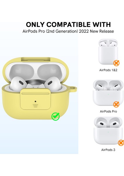 Airpods Pro 2 için Silikon Düşmeyi Önleyici Entegre tooth Koruyucusu, Kayışlı, Kanca Kulaklık Kılıfı (Yurt Dışından)
