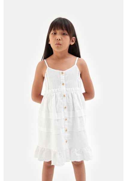 Bg Store Kız Çocuk Beyaz Elbise 23SS2TJ4930 fiyatları