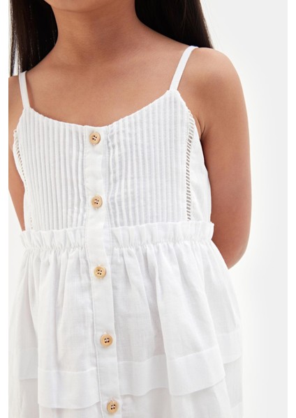 Bg Store Kız Çocuk Beyaz Elbise 23SS2TJ4930 modelleri