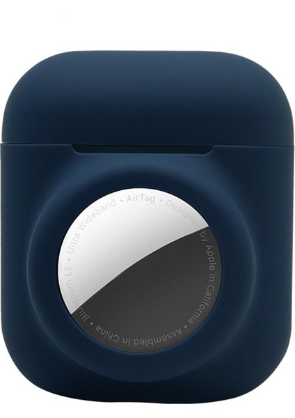 Apple Airpods için 2'Si 1 Arada Silikon Koruyucu Şarj 2016 2019 Airpods Kablosuz Şarj 2019 +Aırtag Koyu Kulaklık Kılıfı (Yurt Dışından)