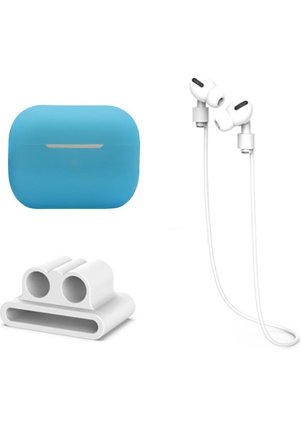 Apple Airpods Pro 2 için 3'Ü 1 Arada Şarj Kulakiçi Tutuculu Koruyucu Silikon Seti Anti Kayıp Boyun Askısı Floresan Kulaklık Kılıfı (Yurt Dışından)