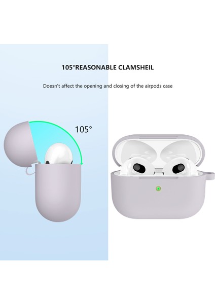 Apple Airpods 3 için Yumuşak Silikon , Anahtarlık Lavanta U İle Şok Emici Koruyucu Kulaklık Kılıfı (Yurt Dışından) fiyatları