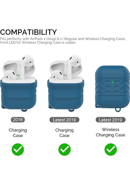 Apple Airpods İle Uyumlu 1. 2. Nesil Suya Dayanıklı Silikon Koruyucu , Kulaklık Kılıfı (Yurt Dışından) fiyatları