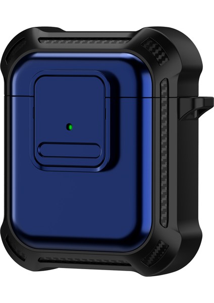 Airpods için Kablosuz 2019 Airpods 2019 2016 Tpu+Pc Basmalı Düğmeli Kulaklık Kılıfı (Yurt Dışından)