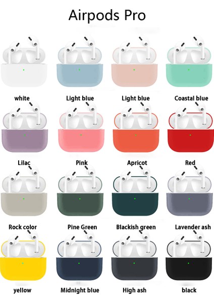 Apple Airpods Pro için Düşme Çizilme Önleyici Düz Renk Ultra Ince Sıvı Silikon Koruyucu Kulaklık Kılıfı (Yurt Dışından) fiyatları