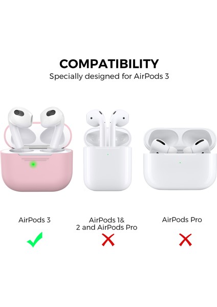 Apple Airpods 3 için Silikon Koruyucu tooth Anti Damla İle Anti Toz Şarj Portu Fiş Kulaklık Kılıfı (Yurt Dışından)