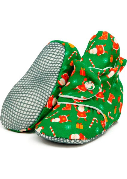 Organik Pamuk Bebek Pandufu, Kaydırmaz Taban, Yenidoğan Patiği, Ev Kreş Ayakkabısı, Yılbaşı Özel