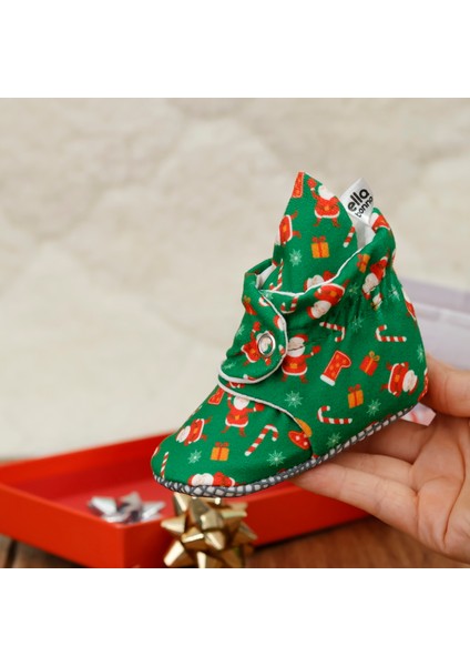 Organik Pamuk Bebek Pandufu, Kaydırmaz Taban, Yenidoğan Patiği, Ev Kreş Ayakkabısı, Yılbaşı Özel fırsatları