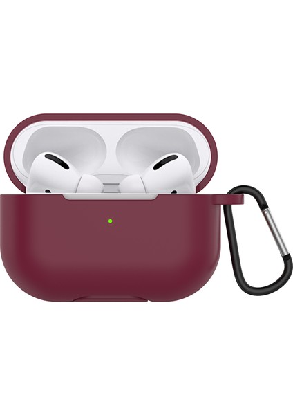 Düz Renk Kablosuz Silikon Koruyucu Airpods Pro Şarap Sı için Kulaklık Kılıfı (Yurt Dışından)