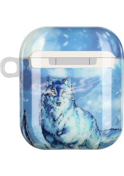 Apple Airpods için 2016 2019 Airpods Kablosuz 2019 Tpu Imd Desen Baskı Kordonlu Koruyucu Kar Kurt Kulaklık Kılıfı (Yurt Dışından) fiyatları