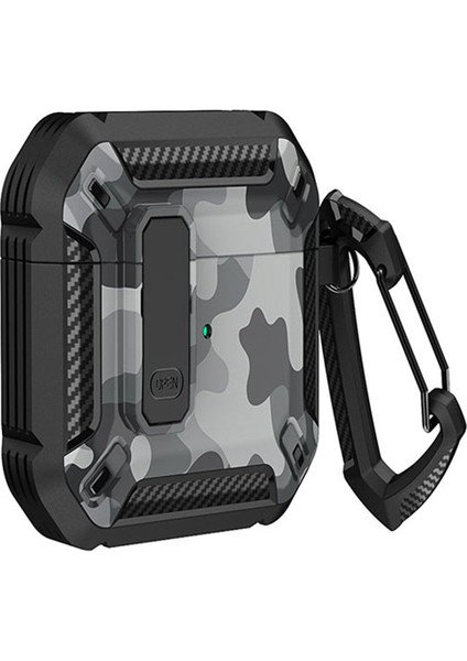 Apple Airpods için 2016 2019 Kablosuz Airpods 2019 Koruyucu tooth Yumuşak Tpu+Pc Darbeye Dayanıklı Camo Kulaklık Kılıfı (Yurt Dışından)