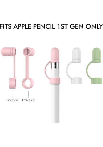 Forestl Digital Apple Pencil Için (1. Nesil) Şarj Kablosu Adaptörü Tether Stylus Kalem Anti-Kayıp Silikon Kapatma Başlığı-3 Adet (Yurt Dışından)