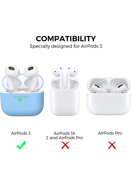 Apple Airpods 3 için Silikon Koruyucu tooth Anti Damla İle Anti Toz Şarj Portu Fiş Gökyüzü Kulaklık Kılıfı (Yurt Dışından)