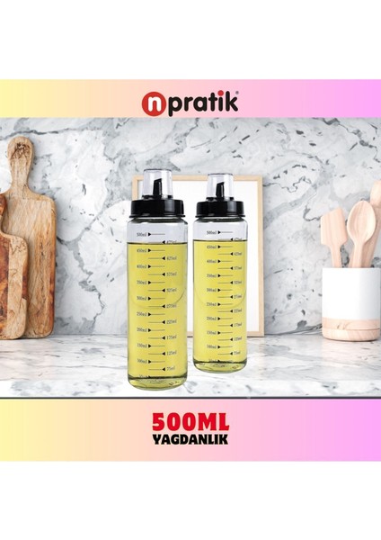 500 ml Şeffaf Cam Yağdanlık ve Sirkelik, Pratik ve Şık Mutfak Çözümü fiyatları