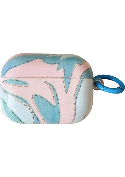 Apple Airpods 3 için Imd Mermer Desen Yumuşak Tpu Koruyucu Parlak tooth Damla Geçirmez Halkalı Toka Tarzı A Kulaklık Kılıfı (Yurt Dışından)