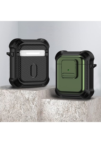 Airpods için Kablosuz 2019 Airpods 2019 2016 Basmalı Düğmeli Tpu+Pc Ordu İ Kulaklık Kılıfı (Yurt Dışından) fiyatları