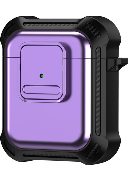 Airpods için Kablosuz 2019 Airpods 2019 2016 Tpu+Pc Basmalı Düğmeli Kulaklık Kılıfı (Yurt Dışından)