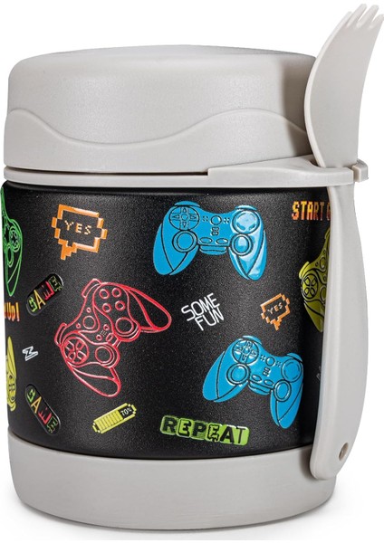 ，，sıcak Yemek Için 10 Oz Termos Bardak Kaşıklı Çocuklar Için Geniş Ağızlı Sızıntı Önleyici Çorba Isı Yalıtımlı Gıda Kavanozu Beyaz Köpek (Yurt Dışından)