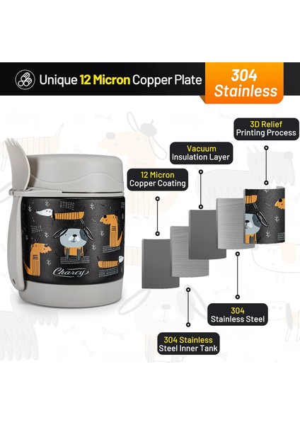 ，，sıcak Yemek Için 10 Oz Termos Bardak Kaşıklı Çocuklar Için Geniş Ağızlı Sızıntı Önleyici Çorba Isı Yalıtımlı Gıda Kavanozu Beyaz Köpek (Yurt Dışından) fırsatları